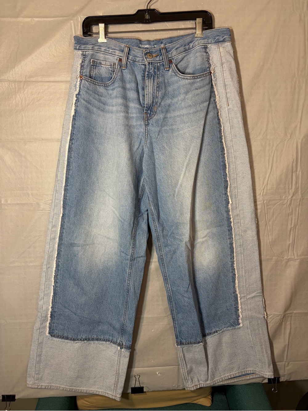 237. Old Navy Two-Tone High-Rise Baggy Wide Leg Light Blue Woman’s Denim Jeans